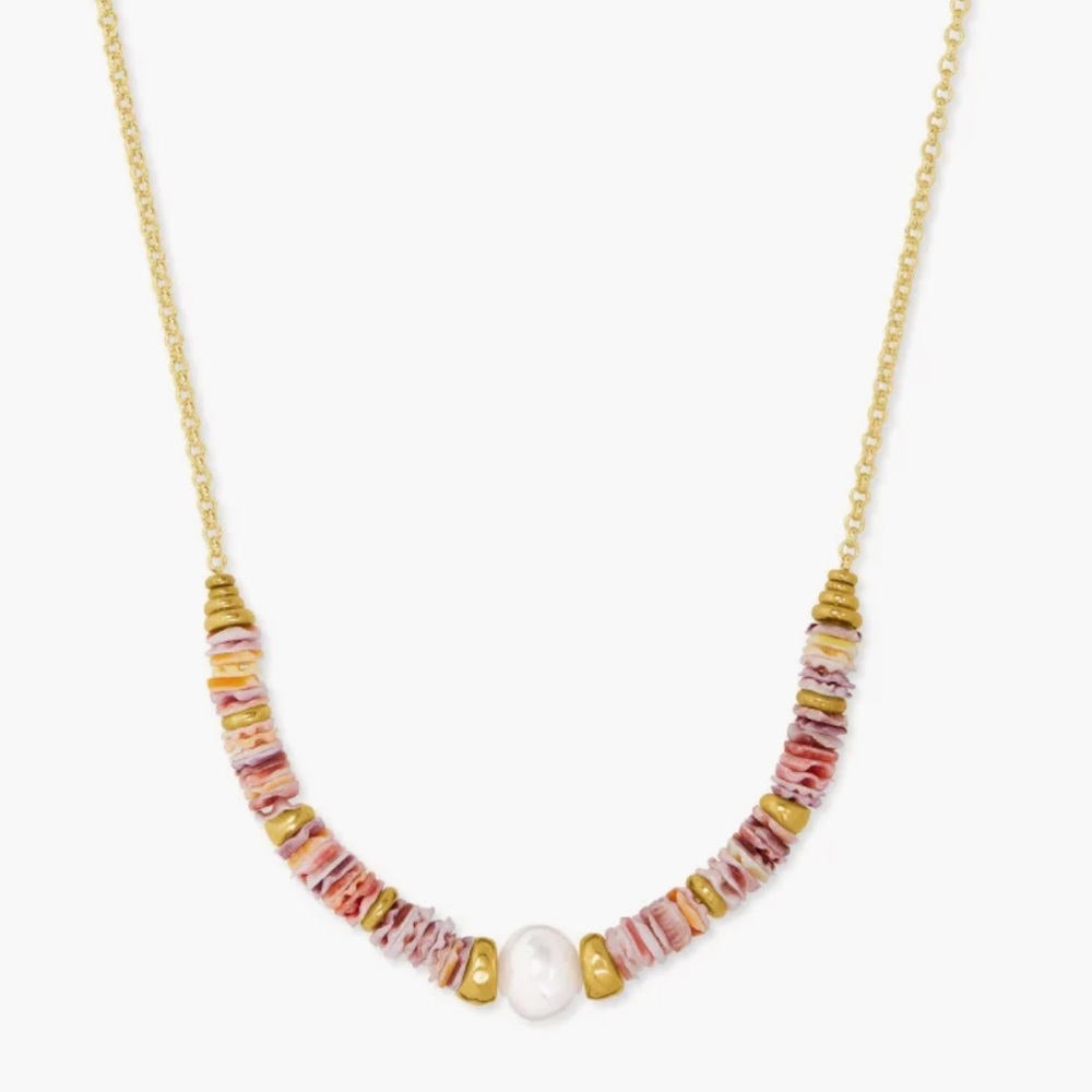 Kendra Scott Lila Gold Strand Necklace in Pastel Shells NWT